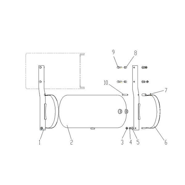 The Front axle fixed gas reservoir