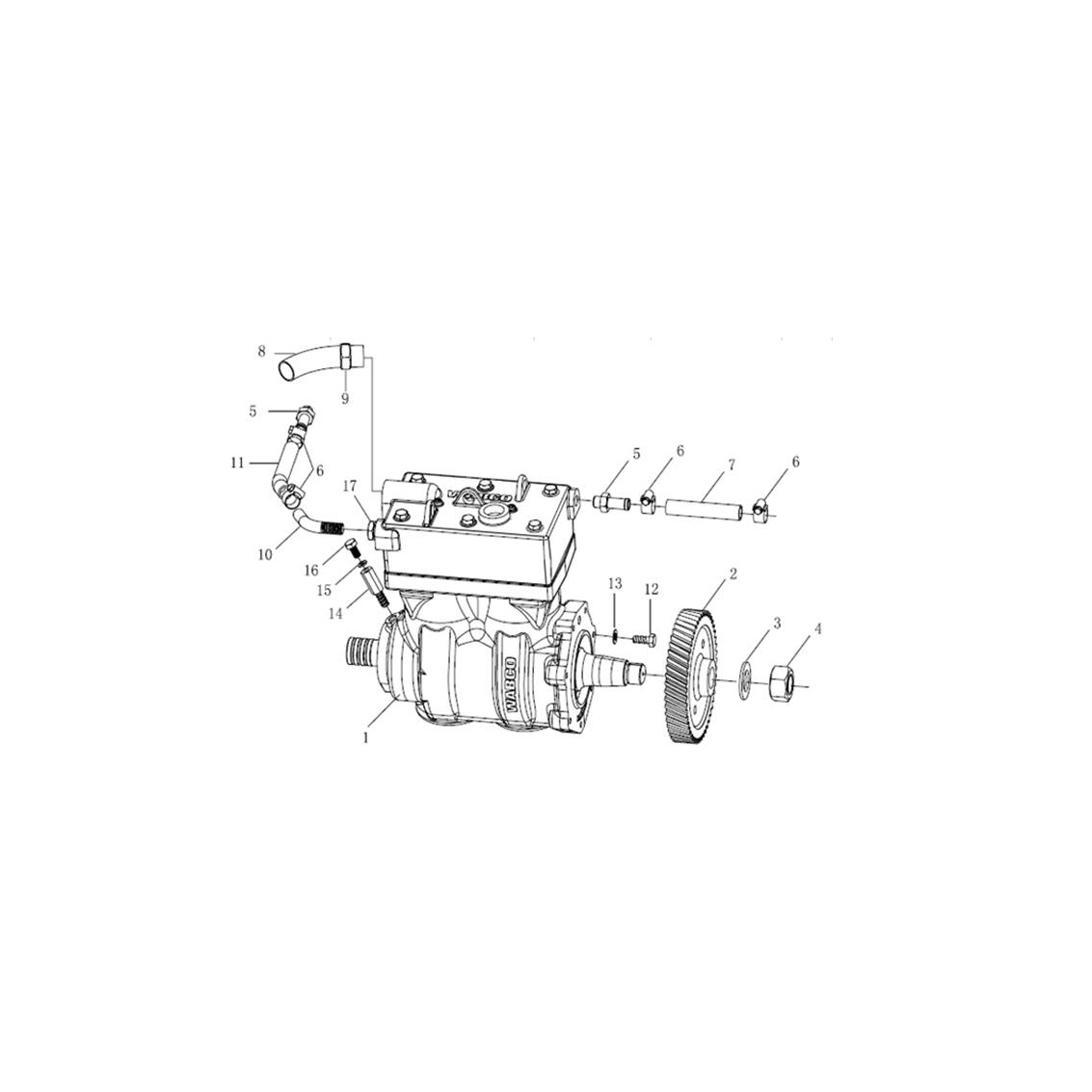 WD615 Compresor de ailede doble Cilindro