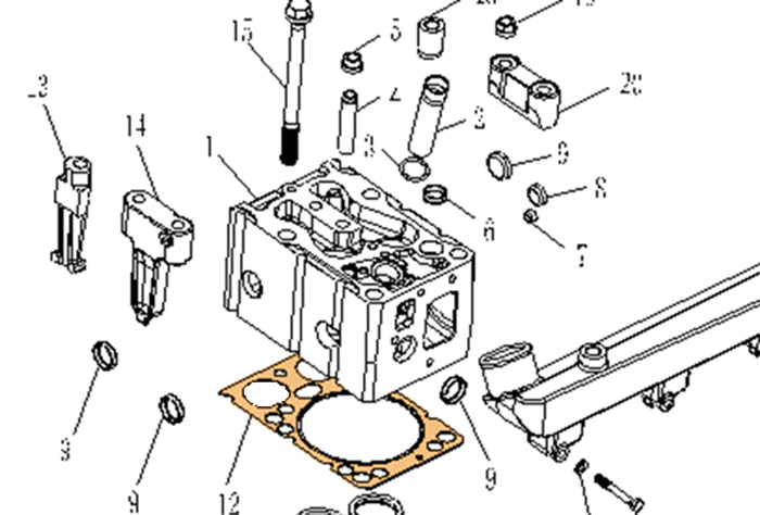 Sinotruk Howo WD615气缸盖垫圈 -  Sinotruk Howo WD615系列发动机零件号：VG1500040049 / 61500040049