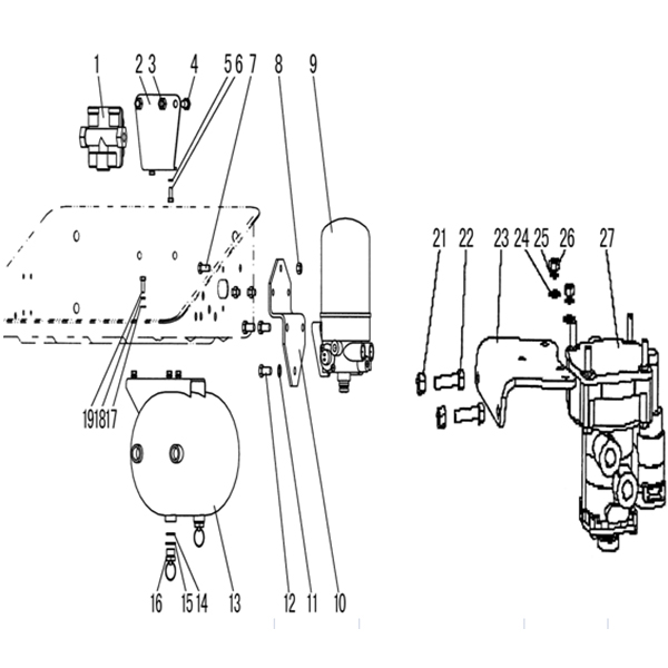 固定deRéservoir空气浇筑Tracteur Camion J’Ai