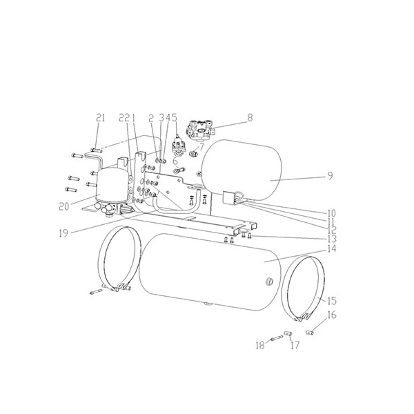 Réservoir de gaz fixe de l’essieu arrière quatre boucle + + sèche