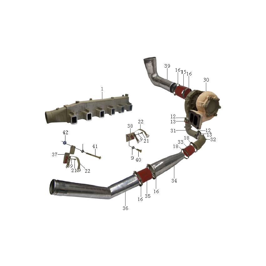 Tubulure d'Andission et collecteurd'échappement