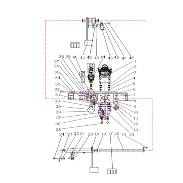 Brake and clutch pedal control assembly