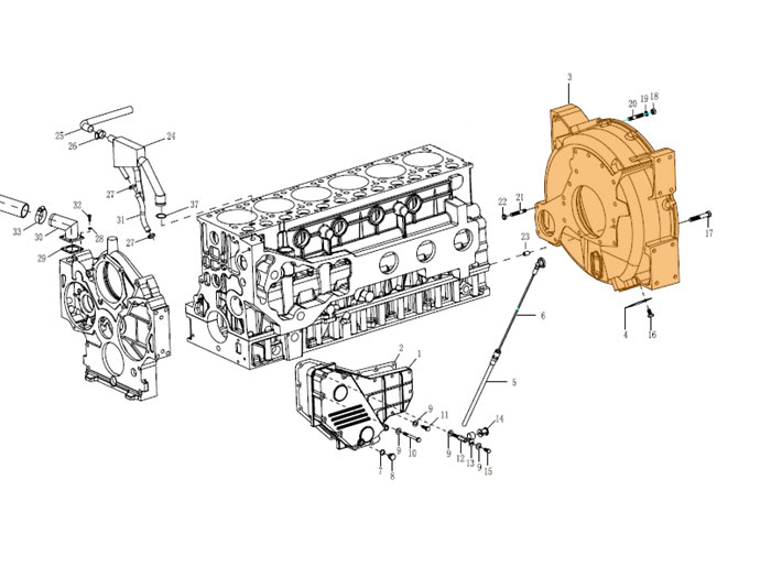 Sinotruk Howo WD615.47发动机飞轮外壳