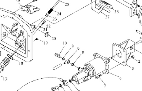 PUSH the CLUTCH CONTROL DEVICE